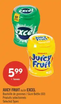 Pharmaprix JUICY FRUIT or EXCEL Gum Bottle offer