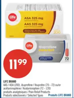 Pharmaprix LIFE BRAND ASA , 200, Ibuprofen , 70 - 72 or Acetaminophen , 72 - 120 Pain Relief Products offer