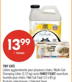 Pharmaprix TIDY CATS MULTI-CAT CLUMPING LITTER FANCY FEAST WET CAT FOOD offer
