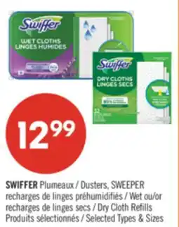 Pharmaprix SWIFFER Dusters SWEEPER Wet Dry Cloth Refills offer