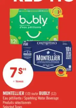 Pharmaprix MONTELLIER (10) BUBLY (12) Sparkling Water Beverage offer