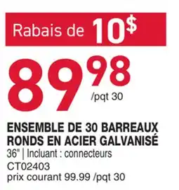 Matério ENSEMBLE DE 30 BARREAUX RONDS EN ACIER GALVANISÉ PYLEX offer