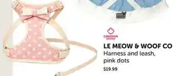Mondou LE MEOW & WOOF CO Harness and leash, pink dots offer