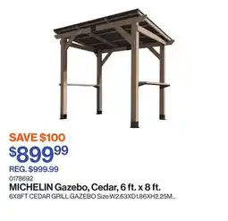 Patrick Morin MICHELIN Gazebo, Cedar, 6 ft. x 8 ft offer
