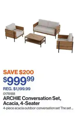 Patrick Morin ARCHIE Conversation Set, Acacia, 4-Seater offer