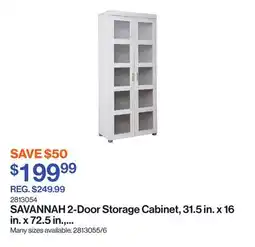 Patrick Morin SAVANNAH 2-Door Storage Cabinet, 31.5 in. x 16 in. x 72.5 in., Distressed White offer