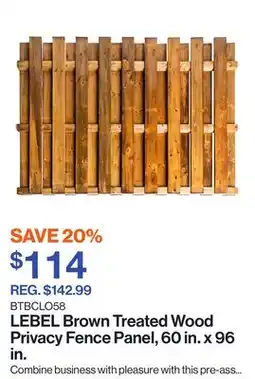 Patrick Morin Brown Treated Wood Privacy Fence Panel, 60 in. x 96 in offer