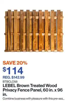 Patrick Morin Brown Treated Wood Privacy Fence Panel, 60 in. x 96 in offer