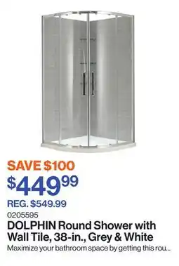 Patrick Morin Round Shower with Wall Tile, 38-in., Grey & White offer