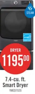 The Brick Maytag 7.4 Cu. Ft. Pet Pro Smart Electric Dryer - White - YMED7020RW offer