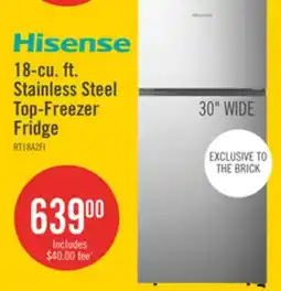 The Brick Hisense 30 18 Cu. Ft. Top-Mount Refrigerator - Stainless Steel offer