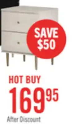 The Brick Lake Bedside 2-Drawer Nightstand, 19.5W x 25.5H, Made in Canada, Glam - White offer