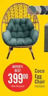 The Brick Coco Egg Outdoor Patio Chair - Hand-Woven Resin Wicker, UV & Weather Resistant - Green offer