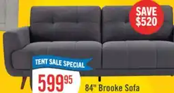 The Brick Brook 84 Fabric Sofa with Tufted Cushions – Charcoal offer