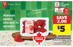 Real Canadian Superstore PC Greenhouse Grown Strawberries offer