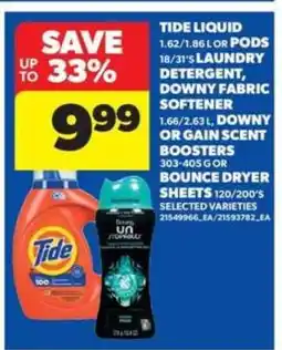 Real Canadian Superstore Tide Liquid or Pods, Downy Fabric Softener, Scent Boosters, Bounce Dryer Sheets offer