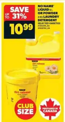 Real Canadian Superstore NO NAME LIQUID OR POWDER LAUNDRY DETERGENT offer