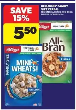 Real Canadian Superstore KELLOGG’S FAMILY SIZE CEREAL offer