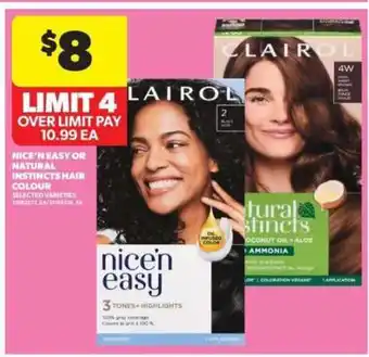 Real Canadian Superstore Clairol Nice'n Easy or Natural Instincts Hair Colour offer