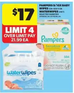 Real Canadian Superstore Pampers 9/10x Baby Wipes or WaterWipes offer