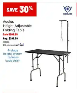 Ren’s Pets Depot Aeolus Height Adjustable Folding Table offer