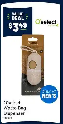 Ren’s Pets Depot O'select Waste Bag Dispenser offer