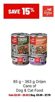 Ren’s Pets Depot Orijen Cans of Dog & Cat Food offer