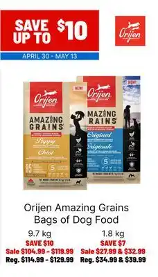 Ren’s Pets Depot Orijen Amazing Grains Bags of Dog Food offer