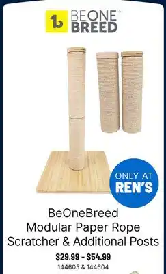 Ren’s Pets Depot BeOneBreed Modular Paper Rope Scratcher & Additional Posts offer