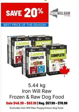 Ren’s Pets Depot Iron Will Raw Frozen & Raw Dog Food offer