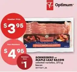 No Frills Schneiders or maple leaf bacon offer