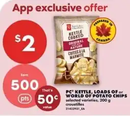 No Frills PC kettle, loads of or world of potato chips offer