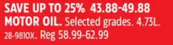 Canadian Tire MOTOR OIL offer