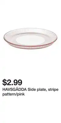 IKEA HAVSGÄDDA Side plate, stripe pattern/pink offer
