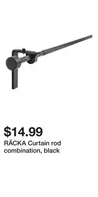 IKEA RÄCKA Curtain rod combination, black offer