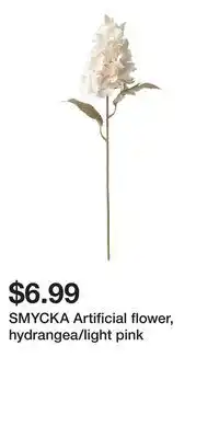 IKEA SMYCKA Artificial flower, hydrangea/light pink offer