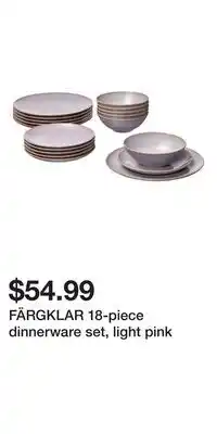 IKEA FÄRGKLAR 18-piece dinnerware set, light pink offer