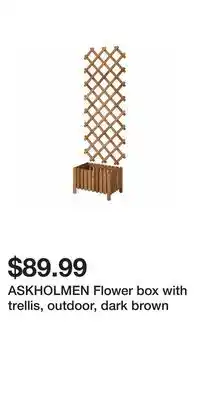 IKEA ASKHOLMEN Flower box with trellis, outdoor, dark brown offer