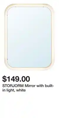 IKEA STORJORM Mirror with built-in light, white offer