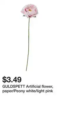 IKEA GULDSPETT Artificial flower, paper/Peony white/light pink offer