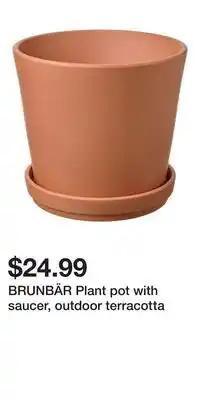 IKEA BRUNBÄR Plant pot with saucer, outdoor terracotta offer