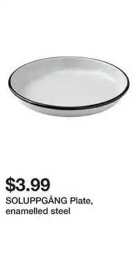 IKEA SOLUPPGÅNG Plate, enamelled steel offer