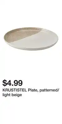 IKEA KRUSTISTEL Plate, patterned/light beige offer