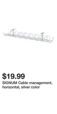 IKEA SIGNUM Cable management, horizontal, silver color offer