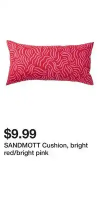 IKEA SANDMOTT Cushion, bright red/bright pink offer
