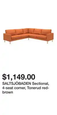 IKEA SALTSJÖBADEN Sectional, 4-seat corner, Tonerud red-brown offer