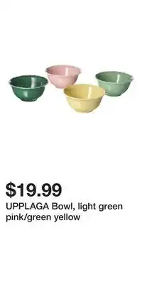 IKEA UPPLAGA Bowl, light green pink/green yellow offer
