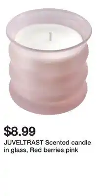IKEA JUVELTRAST Scented candle in glass, Red berries pink offer