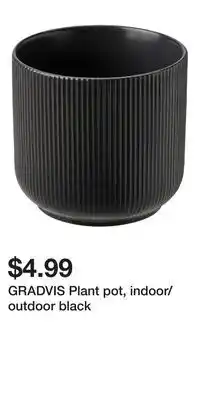 IKEA GRADVIS Plant pot, indoor/outdoor black offer