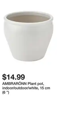 IKEA AMBRARÖNN Plant pot, indoor/outdoor/white, 15 cm (6 ) offer